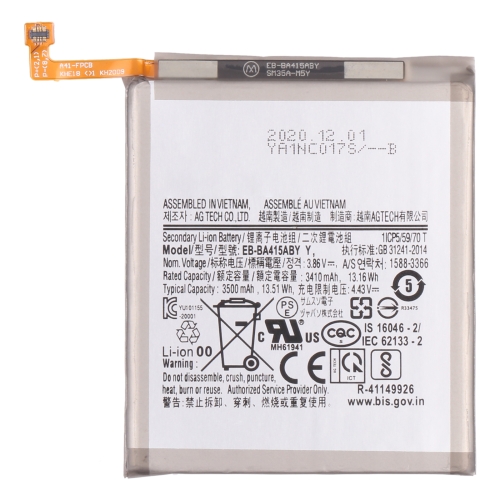 Original 3500mAh EB-BA415ABYY Li-ion Battery Replacement for Samsung Galaxy A41 SM-A415