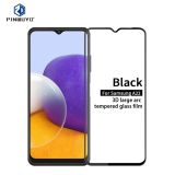 For Samsung Galaxy A22 4G PINWUYO 9H 3D Curved Full Screen Explosion-proof Tempered Glass Film(Black) (Black)