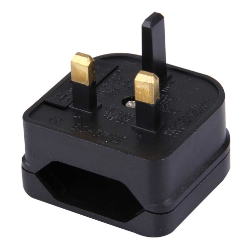 BS-5732 Portable EU Plug to UK Plug Adapter Power Socket Travel Converter with Fuse