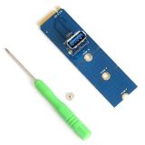 USB 3.0 NGFF M.2 to PCI-E X16 Slot Converter Card with Screwdriver(Blue)