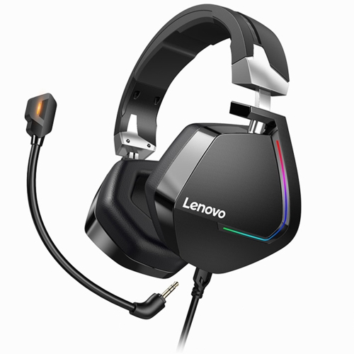 Original Lenovo H402 USB Interface 7.1 Channel Active Noise Reduction Wired Gaming Headset with Colorful RGB Light & Detachable Microphone