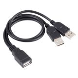 USB Female to 2 USB Male Cable