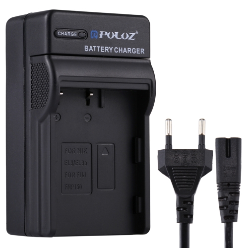 PULUZ EU Plug Battery Charger with Cable for Nikon EN-EL3 / EN-EL3e