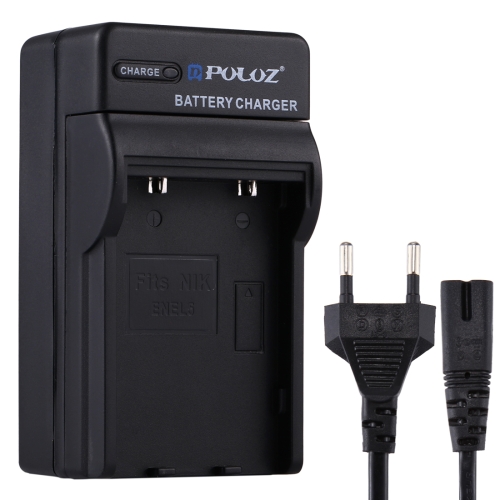 PULUZ EU Plug Battery Charger with Cable for Nikon EN-EL5 Battery