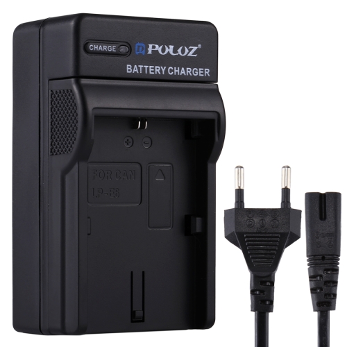 PULUZ EU Plug Battery Charger with Cable for Canon LP-E6 Battery