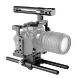PULUZ Video Camera Cage Stabilizer with Handle & Rail Rod for Nikon Z6 / Z7(Black)