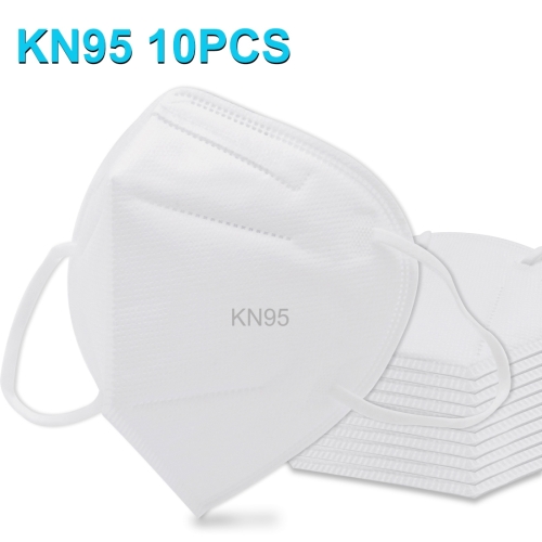 [HK Warehouse] 10 PCS KN95 n95 Foldable Earloop Breathable Respirator Dustproof Antiviral Anti-fog Protective Face Mask(White)