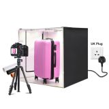 PULUZ 80cm Folding Portable 80W 8500LM White Light Photo Lighting Studio Shooting Tent Box Kit with 3 Colors Backdrops (Black
