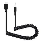 PULUZ 3.5mm TRRS Male to Type-C / USB-C Male Live Microphone Audio Adapter Spring Coiled Cable for DJI OSMO Pocket / DJI Pocket 2