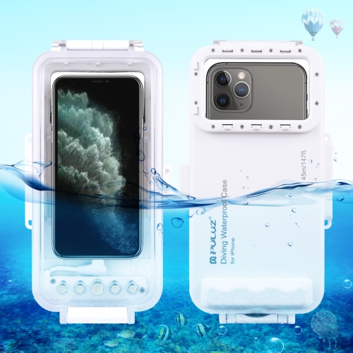 PULUZ 45m/147ft Waterproof Diving Case Photo Video Taking Underwater Housing Cover for iPhone 12 Series