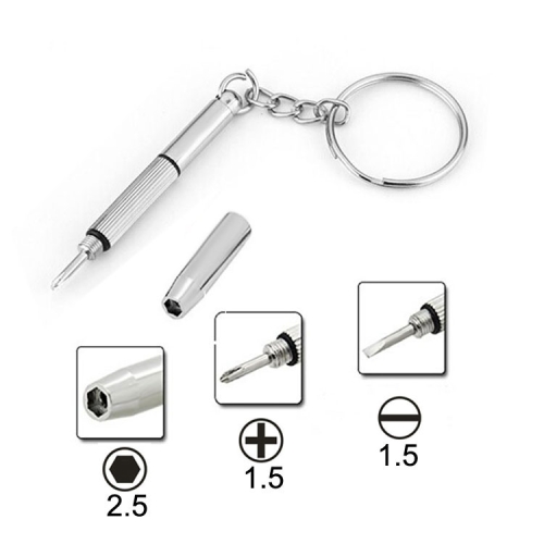 3 in 1 Repair Kit Key Ring with 3 Screwdrivers: Cross 1.5