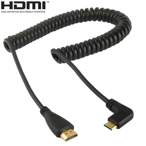 1.4 Version Gold Plated Mini HDMI Male to HDMI Male Coiled Cable