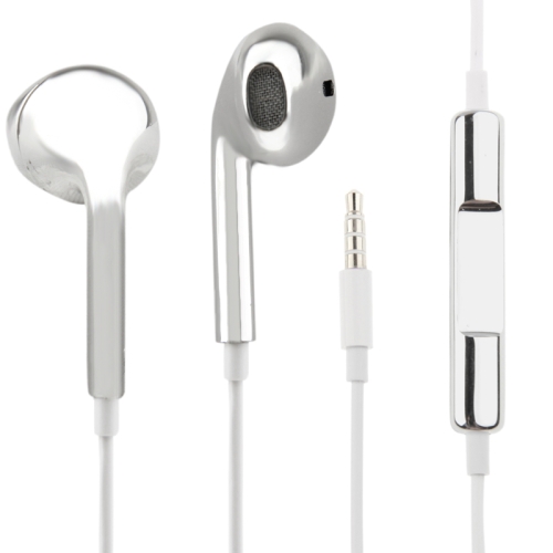 Stereo Electroplating Wire Control Earphone for iPhone / iPad / iPod(Silver)