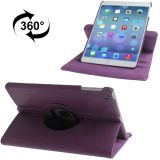 360 Degree Rotation Litchi Texture Leather Case with 3 Gears Holder & Sleep / Wake-up Function for iPad Air / Air 2 / iPad 9.7 2017 / iPad 9.7 2018(Purple)
