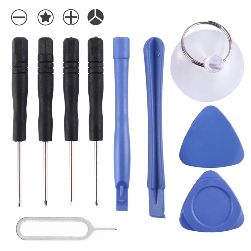 10 in 1 Repair Kits (4 x Screwdriver + 2 x Teardown Rods + 1 x Chuck + 2 x Triangle on Thick Slices + Eject Pin)