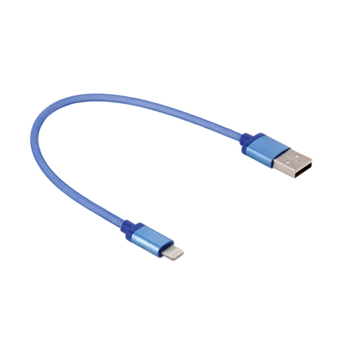 25cm Net Style Metal Head 8 Pin to USB Data / Charger Cable