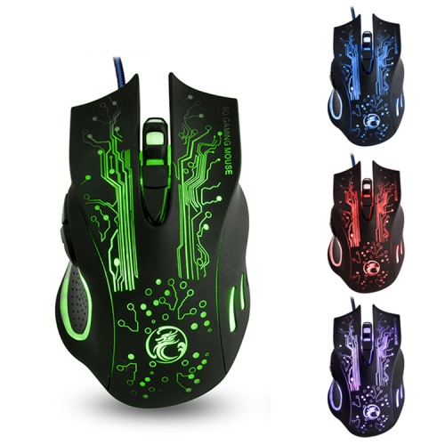Estone X9 USB 6 Buttons 2400 DPI Wired Multi Color LED Optical Gaming Mouse for Computer PC Laptop(Black)