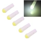 5 PCS T5 0.5W 20LM White Light 1 LED COB LED Instrument Light Bulb Dashboard Light for Vehicles