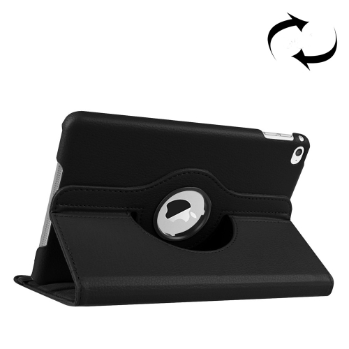 Litchi Texture 360 Degree Rotating Smart Leather Case with Holder for iPad mini 4 / mini 5(Black)