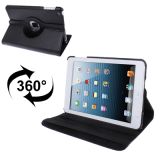 360 Degree Rotatable Litchi Texture Leather Case with Holder for iPad mini 1 / 2 / 3 (Black)