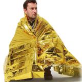 Compact Lightweight Aluminized Windproof Waterproof Emergency Blanket Body Wrap Survival Sheet for Outdoor 140 x 210cm