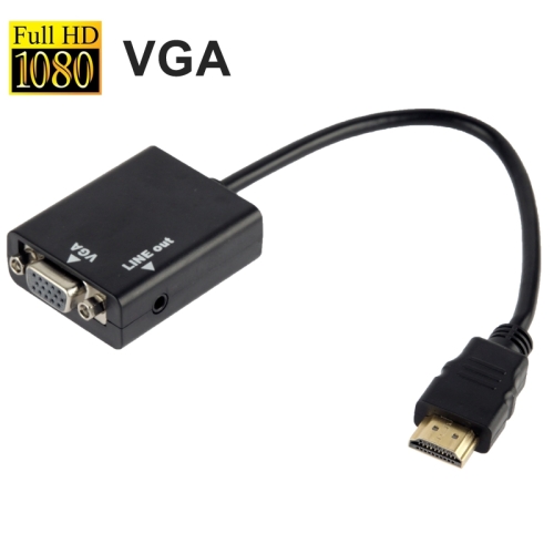 26cm HDMI to VGA + Audio Output Video Conversion Cable with 3.5mm Audio Cable