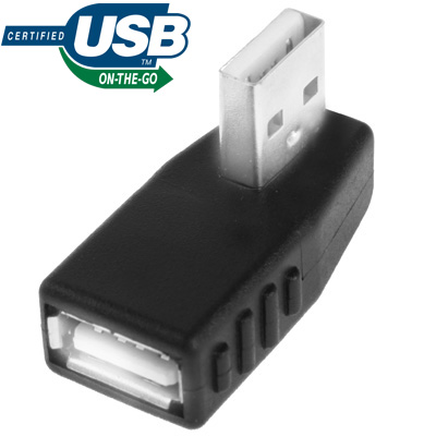 USB 2.0 AM to AF Adapter with 90 Degree Angle