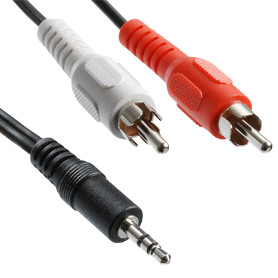 Good Quality Jack 3.5mm Stereo to RCA Male Audio Cable