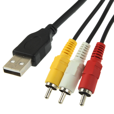 USB to 3 x RCA Male Cable