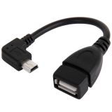 90 Degree Mini USB Male to USB 2.0 AF Adapter Cable with OTG Function