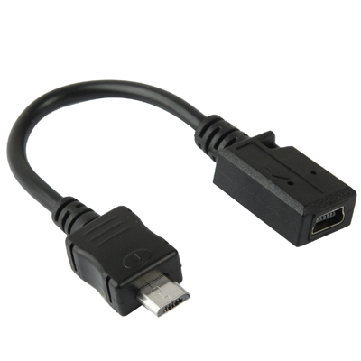 Mini USB Female to Micro USB Male Cable Adapter