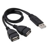 USB 2.0 Male to 2 Dual USB Female Jack Adapter Cable for Computer / Laptop