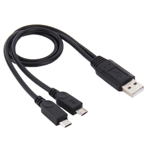 USB 2.0 Male to 2 Micro USB Male Cable