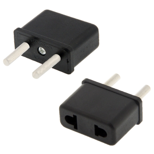 High Quality US Plug to EU Plug AC Wall Universal Travel Power Socket Plug Adaptor(Black)