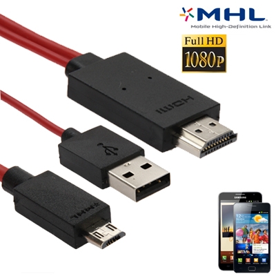 2m Full HD 1080P Micro USB MHL + USB Connector to HDMI Adapter HDTV Adapter Converter Cable