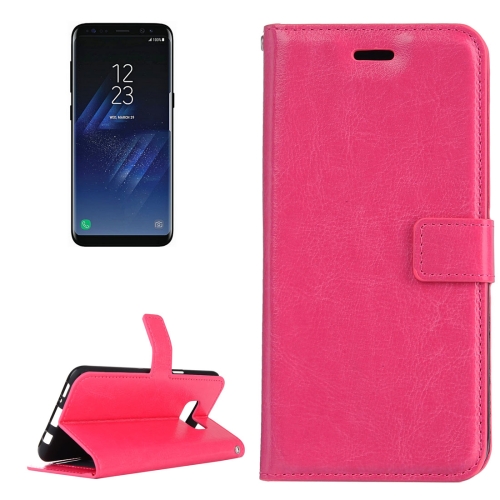 For Galaxy S8 Retro Crazy Horse Texture Horizontal Flip Leather Case with Holder & Card Slots & Wallet & Photo Frame (Magenta)