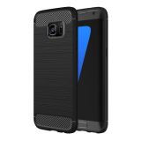 For Galaxy S7 Edge / G935 Brushed Texture Fiber TPU Rugged Armor Protective Case(Black)