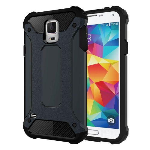 For Galaxy S5 / G900 Tough Armor TPU + PC Combination Case(Dark Blue)