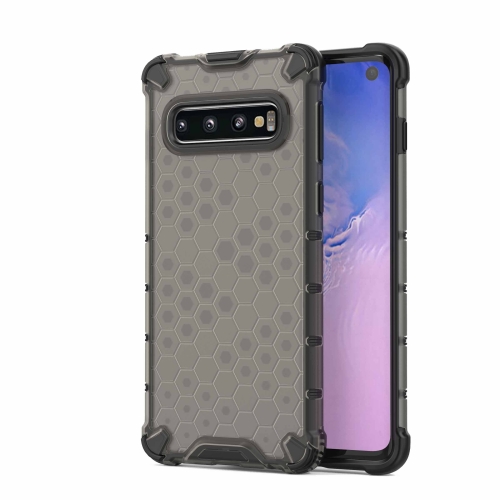 Honeycomb Shockproof PC + TPU Case for Galaxy S10 (Black)