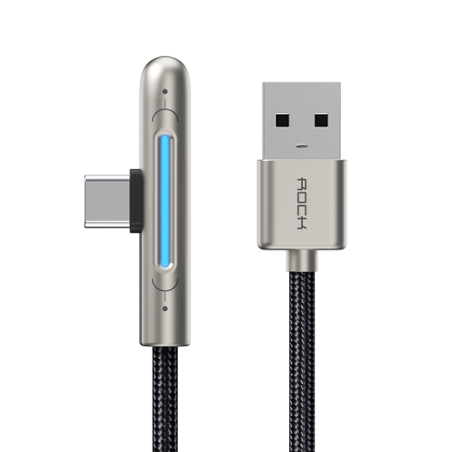 ROCK SPACE RCB0810 M3 2m 6A Max USB to USB-C / Type-C Zinc Alloy Gaming Quick Charging Sync Data Cable