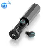 C1 Bluetooth 5.0 TWS Touch Polygonal Digital Display True Wireless Bluetooth Earphone with Charging Box(Black)