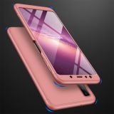GKK Three Stage Splicing Full Coverage PC Case for Samsung Galaxy A7 (2018) (Rose Gold)