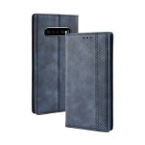 Magnetic Buckle Retro Texture Horizontal Flip Leather Case for Galaxy S10+