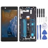 LCD Screen and Digitizer Full Assembly with Frame & Side Keys for Nokia 3 TA-1032(Black)