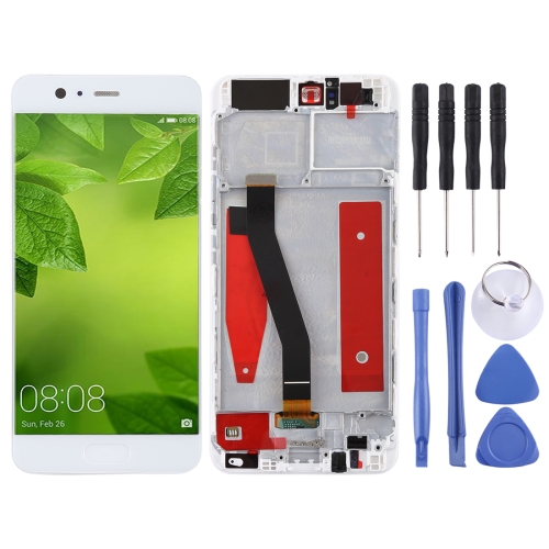 LCD Screen and Digitizer Full Assembly with Frame for Huawei P10(White)