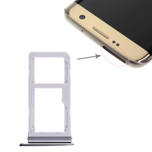 2 SIM Card Tray / Micro SD Card Tray for Galaxy S7 Edge(Black)