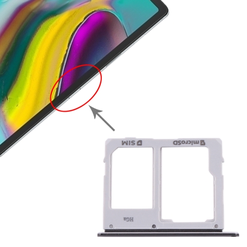 SIM Card Tray + Micro SD Card Tray for Samsung Galaxy Tab S5e SM-T725 (Black)