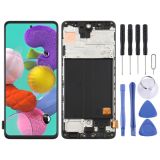 Original Super AMOLED Material LCD Screen and Digitizer Full Assembly with Frame for Galaxy A51(Black)