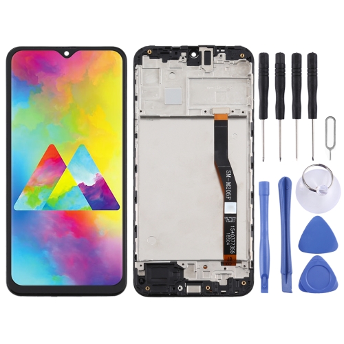 TFT Material LCD Screen and Digitizer Full Assembly With Frame for Samsung Galaxy M20 (Black)