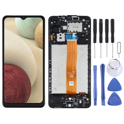 Original LCD Screen and Digitizer Full Assembly with Frame for Samsung Galaxy A12 SM-A125F